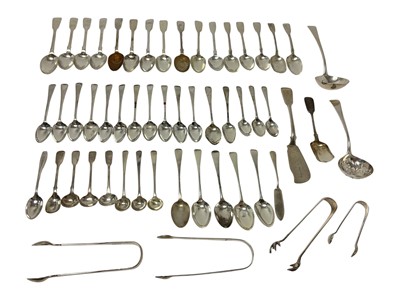 Lot 264 - Selection of Georgian and later silver flatware