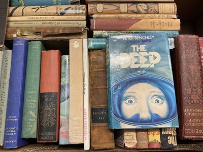 Lot 1415 - Peter Benchley - The Deep, 1976 first edition with dust jacket, and various other books. (4 boxes)