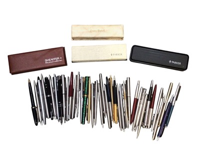 Lot 3148 - Large quantity of pens to include Parker, Sheaffer and others, some boxed
