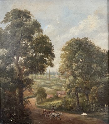 Lot 1354 - George Fiske of Coddenham (1846-1932) oil on canvas - Watfield Road, near Hadleigh, signed and indistinctly dated, 36cm x 31cm, framed