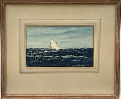Lot 144 - *Claude Muncaster (1903-1974) watercolour - ‘The Starboard Boat’, inscribed verso, signed, 17cm x 29cm, in glazed gilt frame