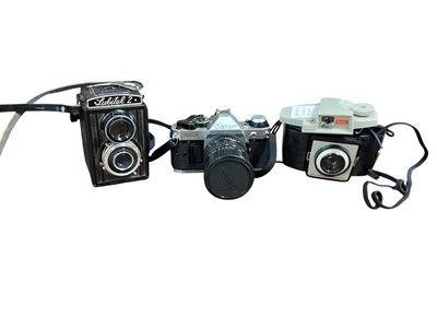 Lot 3029 - Two boxes of cameras to include Canon, Kodak and others, (2 boxes).