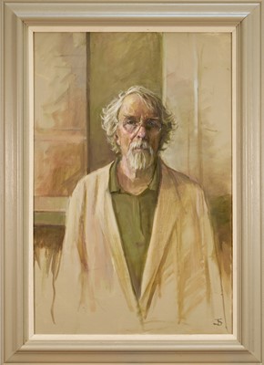 Lot 1270 - Jack Stephenson (1945-2025) oil on canvas, Self-Portrait 2021, monogrammed, signed and dated verso, 75cm x 49cm, framed