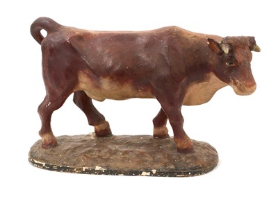 Lot 754 - Antique plaster model of a bull, possibly a butcher's display piece