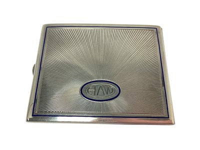 Lot 288 - White metal and enamel cigarette case