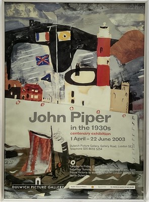 Lot 50 - John Piper centenary exhibition poster, Dulwich Picture Gallery 2003, 69cm x 49cm, glazed frame