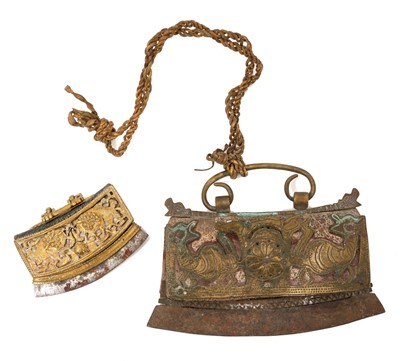 Lot 758 - Two Tibetan tinder pouches, 17th / 18th century
