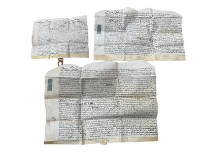 Lot 1133 - A deed dating from the reign of Charles I and two early 18th century deeds of local interest