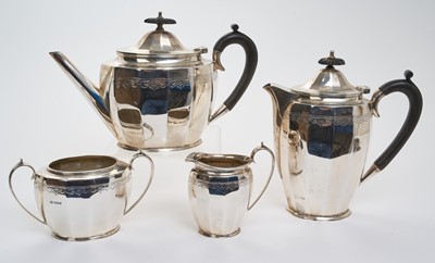 Lot 280 - 1940s four piece silver tea set