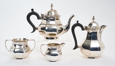 Lot 282 - Four piece silver teaset, Birmingham 1931