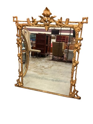 Lot 1494 - Large Victorian gilt framed overmantel mirror