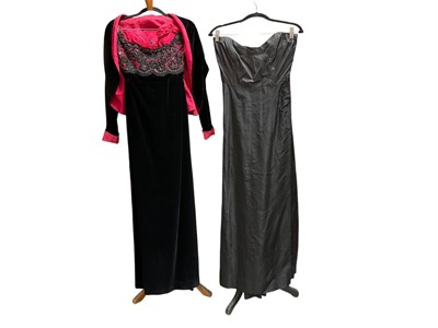 Lot 2533 - Lot of vintage clothing, including Strassner London black fitted jacket with bead and cord work, c1950s