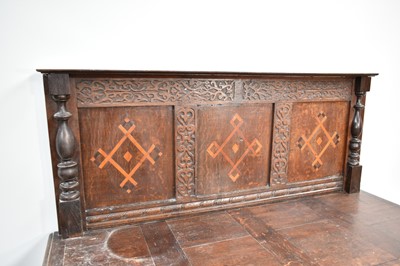 Lot 5313 - 17th century style oak and marquetry inlaid sideboard