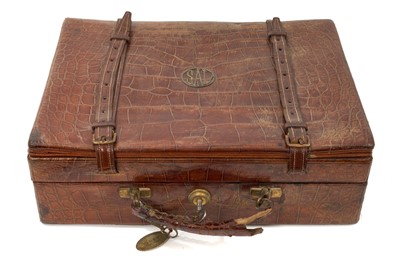 Lot 793 - Early 20th century crocodile skin travelling case, J C Vickery, Regent Street