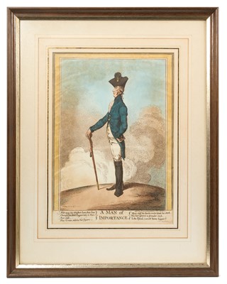 Lot 814 - James Gillray (British 1757-1815), etching with hand-colouring 'A Man of Importance'