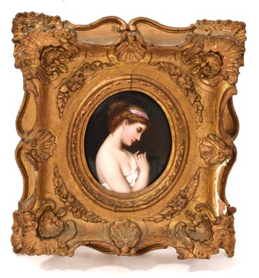 Lot 827 - Good quality 19th century continental porcelain plaque, possibly KPM