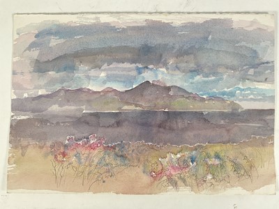 Lot 1229 - *John O'Connor (1913-2004) watercolour, Arran in May, signed, inscribed verso, 32cm x 48cm, unframed