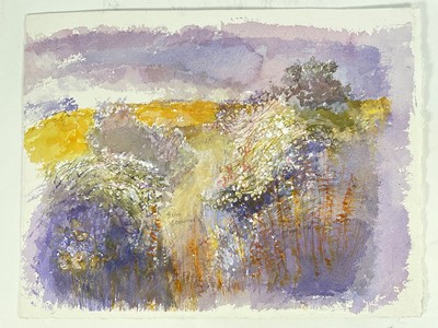 Lot 1231 - *John O'Connor (1913-2004) watercolour with acrylic, Path to High Field, signed, titled verso, 37cm x 48cm, unframed