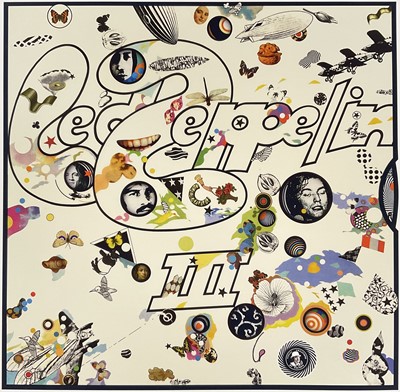 Lot 1235 - *Richard Drew, known as Zacron (British, 1943-2012) silkscreen print - Led Zeppelin III album cover, signed, unframed - sheet size 68 x 68cm NB: An unknown number of prints were made but believed...
