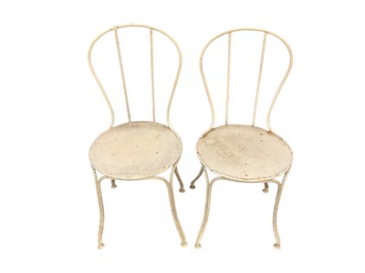 Lot 1509 - Pair of 19th century wire work garden chairs