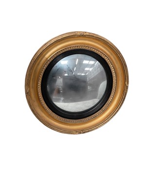Lot 1510 - Regency period gilt convex wall mirror of small size