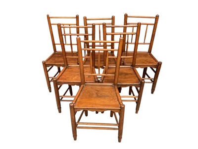 Lot 1513 - Set of six elm spindle back country chairs