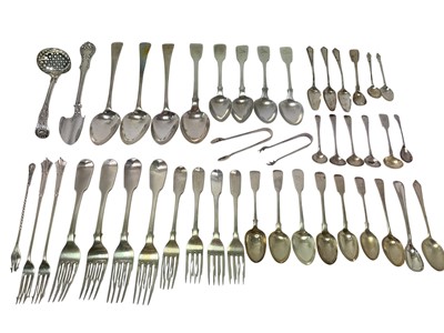 Lot 310 - Selection of miscellaneous Georgian and later silver flatware