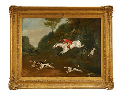 Lot 1341 - Edwin Cooper of Beccles (1785-1833) oil on canvas, Hunting scene, indistinctly signed and dated, 44cm x 60cm, gilt frame