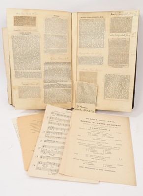 Lot 853 - Victorian scrap album relating to the career of composer Thomas Wingham (1846-1893) including press releases throughout his career ending in obituaries