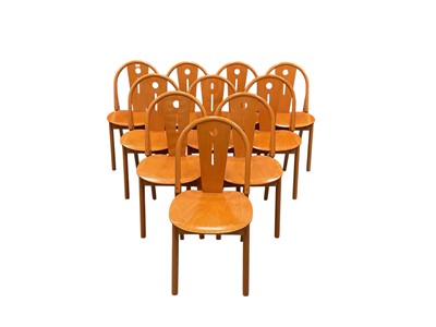 Lot 5323 - Set of ten French mid-century chairs by Baumann