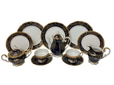 Lot 110 - Extensive Kaiser German cobalt blue and gilt tea and dinner service