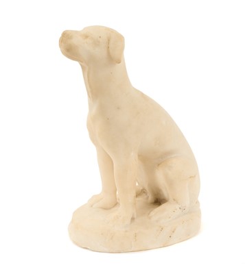 Lot 856 - 18th / 19th century carved marble model of a seated hound