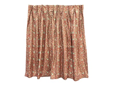 Lot 1558 - Single vintage Greeff curtain, "Ming Cloisonne", from Treasures of Canton a collection, pinch pleats and interlined