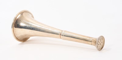 Lot 918 - 1930s silver pepperette in the form of a hunting horn, (London 1936), 15.5cm high