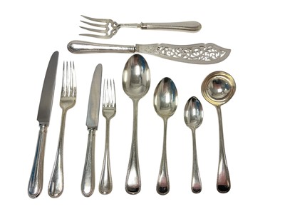Lot 368 - Twelve piece place setting of 19th / 20th century beaded old English pattern cutlery