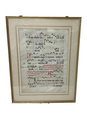 Lot 983 - Late mediaeval music score on vellum