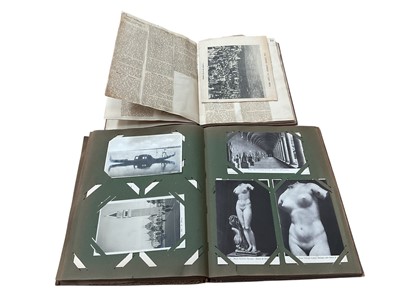 Lot 1120 - Postcards album and loose including Naval, Shipping and foreign and album of cuttings relating to concert pianist