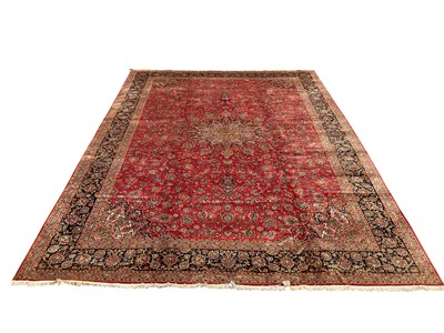 Lot 1566 - Large Kashan part silk carpet