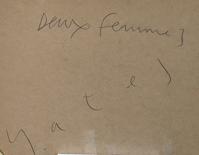Lot 68 - Tony Yates, plaster relief, ‘Deux Femmes’, signed and titled verso, 51cm x 46cm x 1.5cm, framed