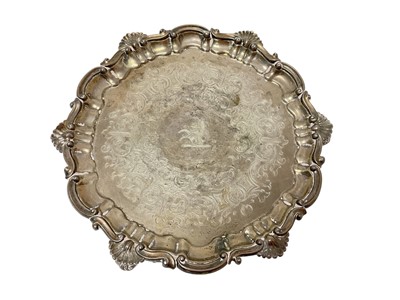 Lot 365 - Victorian silver card tray