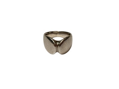 Lot 66 - Georg Jensen Danish silver abstract design ring, no. 100, size K½