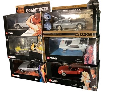 Lot 1786 - Corgi (c2004) James Bond 007 diecast vehicles, including Goldfinger & Thunderball Aston Martin DB5, Gyrocopter, submersible Lotus Esprit and others, in window boxes (11)