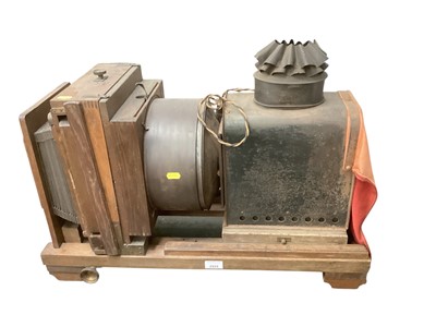 Lot 2928 - Large Victorian magic lantern together with a collection of lenses