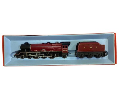 Lot 1812 - Hornby OO Gauge LMS maroon Princess Royal Class 4-6-2 tender locomotive Princess Elizabeth 6201, boxed R258AS, BR green Britannia Class 2-6-2 tender locomotive Britannia 7000, boxed R259S and GW...