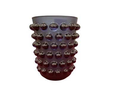Lot 2368 - Lalique modern 'Mossi' vase, of dark blue colour, measuring 21cm high