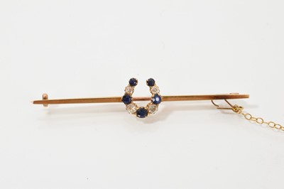 Lot 688 - Victorian diamond and sapphire horseshoe brooch