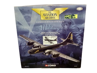 Lot 1701 - Corgi The Aviation Archive 1:144 scale aircraft including Boeing B-17 Flying Fortress, boxed AA31104, Limited Edition Boeing B-29 Superfortress, certificate 2501/4000, boxed AA31801 and Limited...