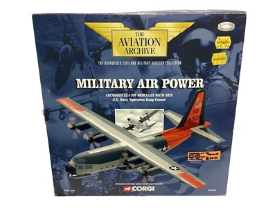 Lot 1702 - Corgi The Aviation Archive 1:144 scale diecast aircraft including Classic Propliners Limited Edition Bristol Britannia 314 G-ATNZ Caledonian Airwyas, certificate1381/3200, boxed 48605, Frontier A...