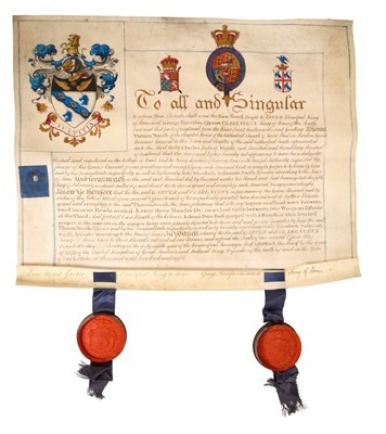 Lot 27 - Fine George III Grant of Arms for Thomas Smith Esq of St Paul’s Cathedral dated 1808