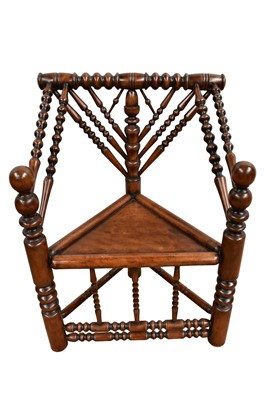 Lot 1394 - 17th century style fruitwood turners chair